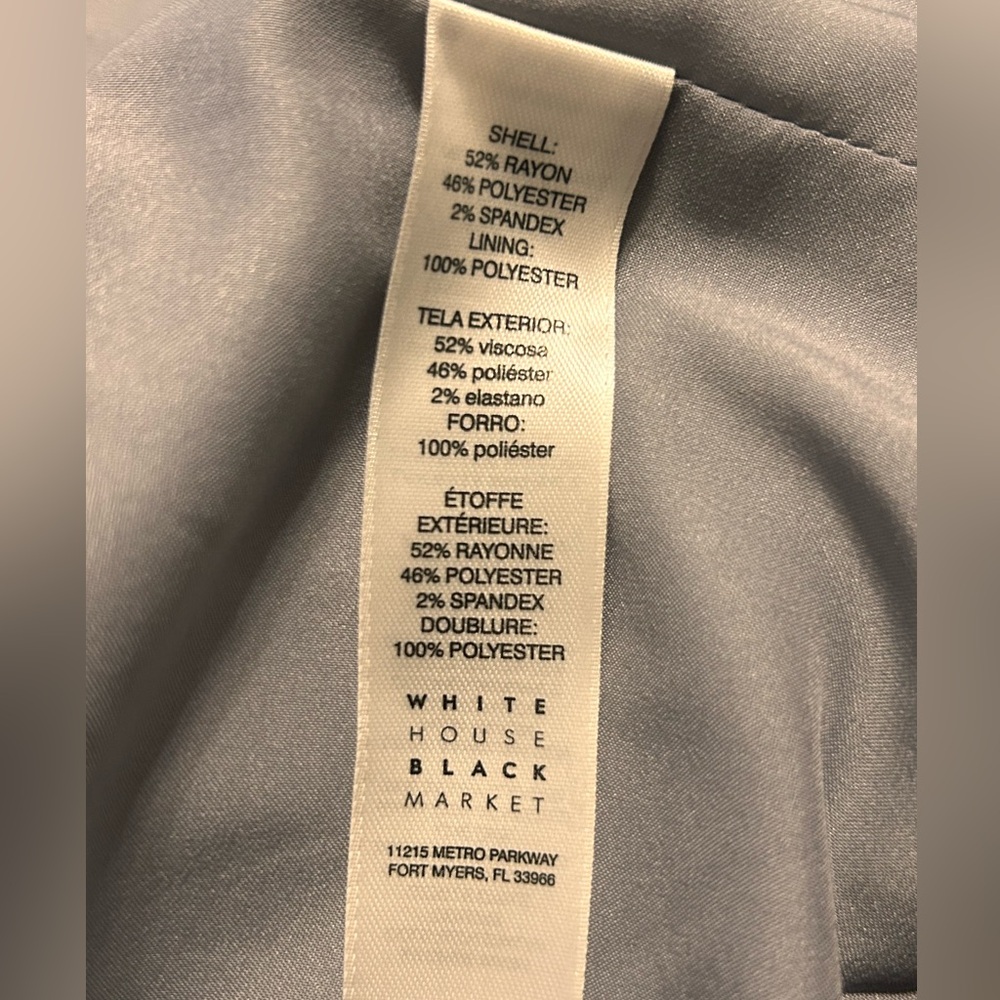 White House Black Market Gray & White lined Blazer size 10 - Picture 10 of 12